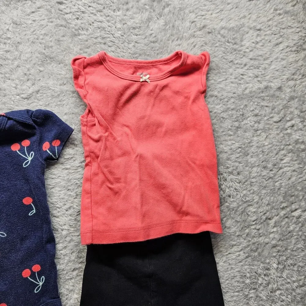 Carters Baby Girl Clothing Bundle Size 9 Months Cherry Bodysuit Casual Spring